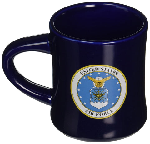 Taza Cornell azul con detalle del logo de la Fuerza Aérea para lucir orgullo profesional