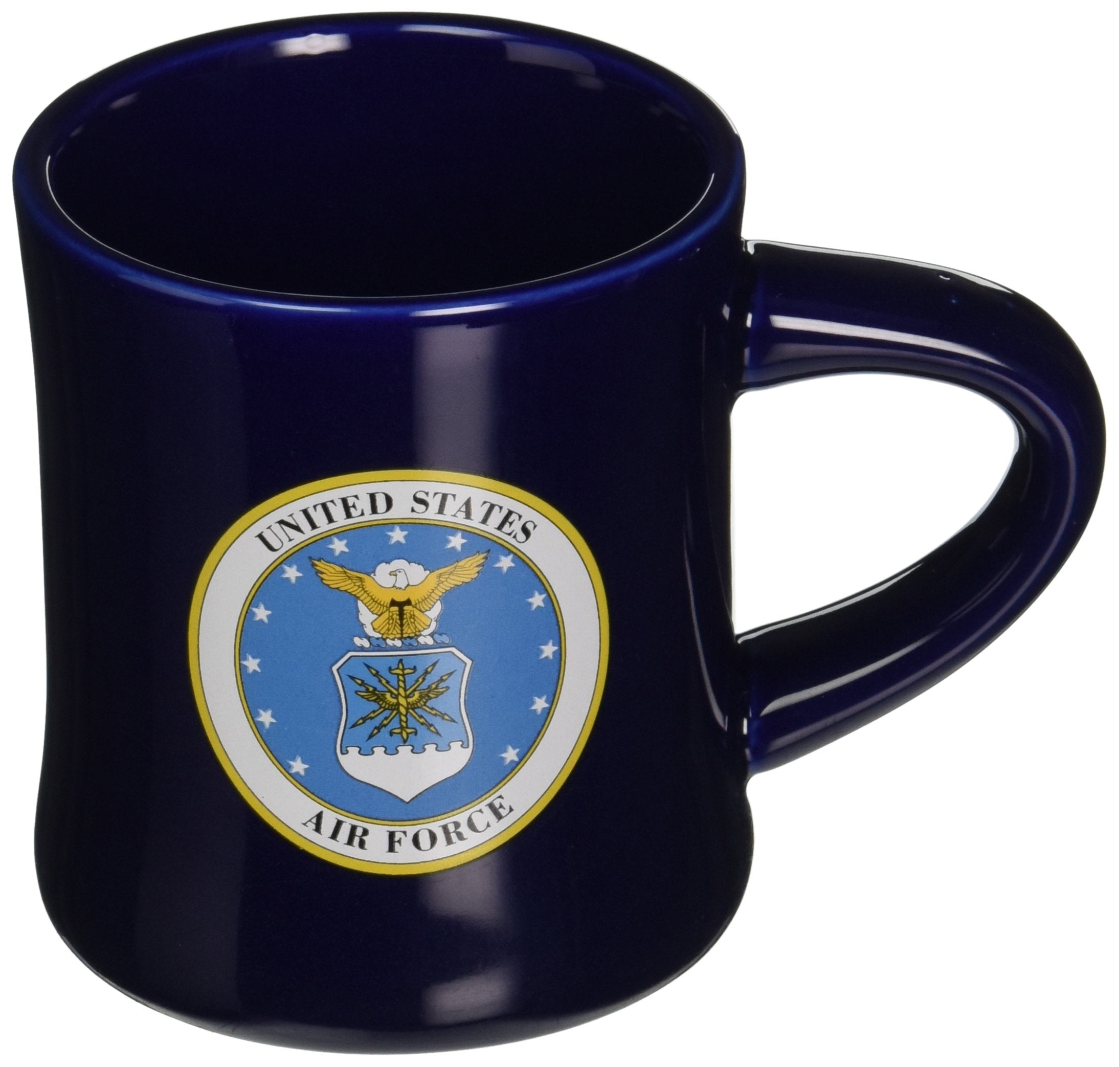 Taza Cornell azul con logo de la Fuerza Aérea para café diario