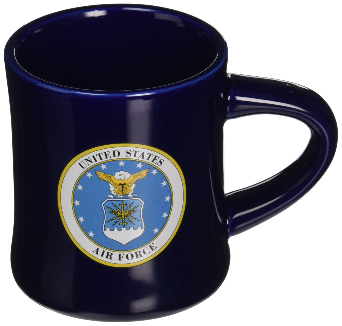 Taza Cornell azul con logo de la Fuerza Aérea para café diario