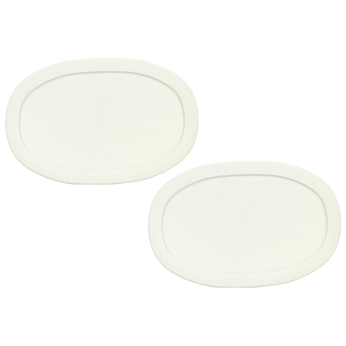 Corningware F-15-PC: tapa de forma oval blanca, juego de 2, ideal para porciones.