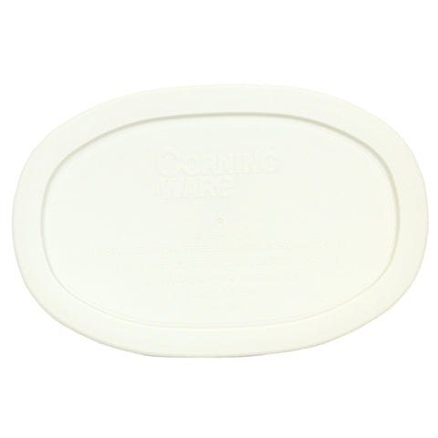 Corningware F-15-PC: tapa de forma oval blanca con cierre seguro para conservar alimentos.