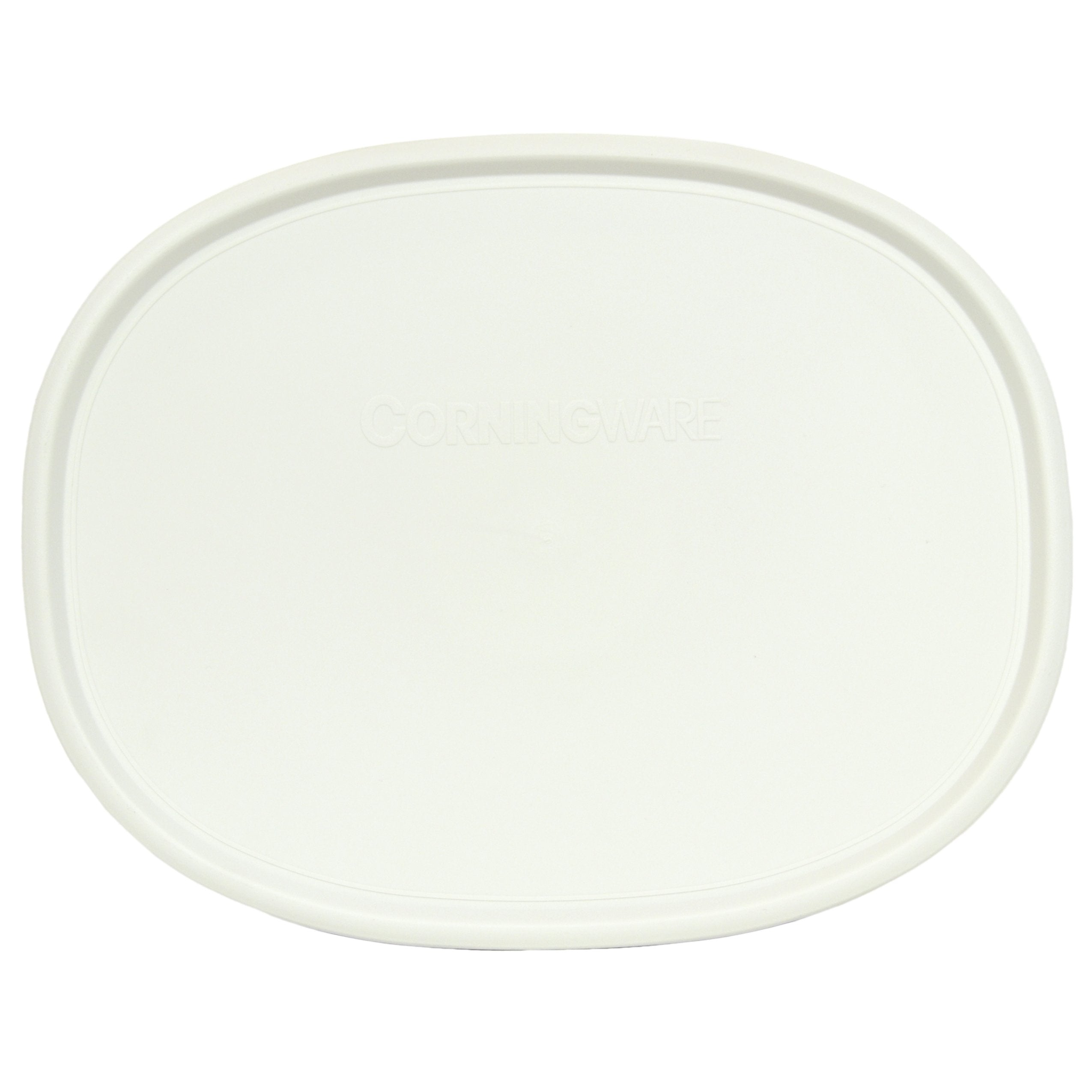 CorningWare F-2-PC tapa oval Frances White, apta para nevera, congelador y microondas.