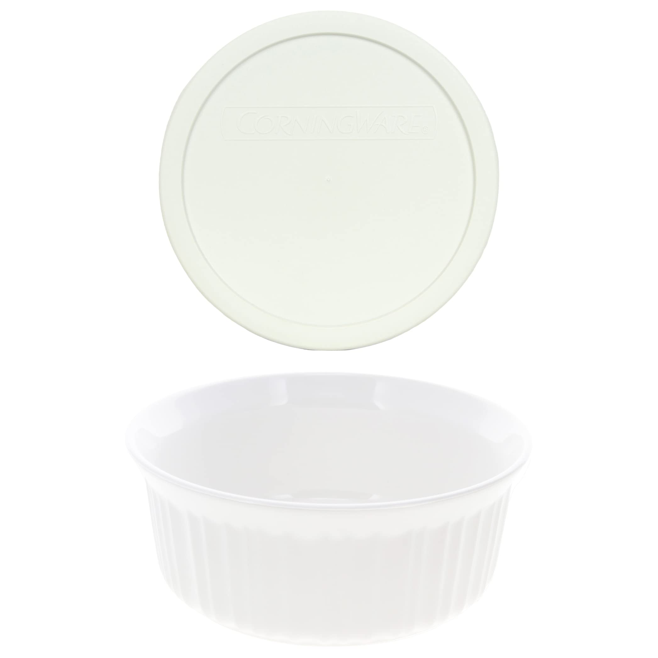 CorningWare FS5 cazuela redonda blanca francesa para hornear y servir