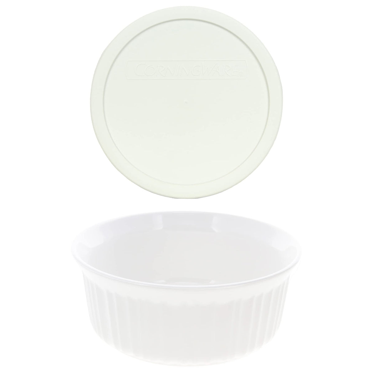CorningWare FS5 cazuela redonda blanca francesa para hornear y servir