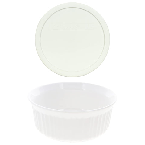 CorningWare FS5 cazuela redonda blanca francesa para hornear y servir