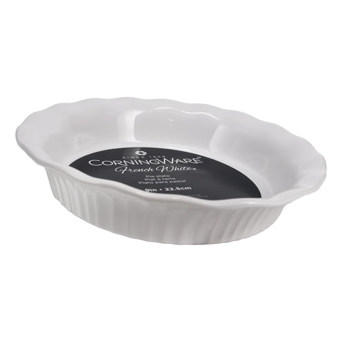 CorningWare FW111 plato de pie 9 pulgadas blanco-frances para hornear y servir