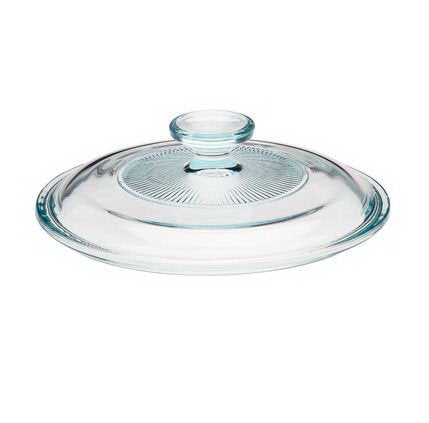 Tapa de vidrio acanalado CorningWare G-5C para conservar calor y evitar derrames.