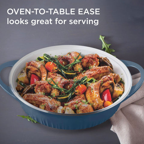 CorningWare QuickHeat asas ergonómicas facilitan levantar la olla.
