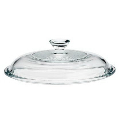 CorningWare tapa de vidrio redonda para 1.5 L, evita salpicaduras y facilita vigilar la cocción