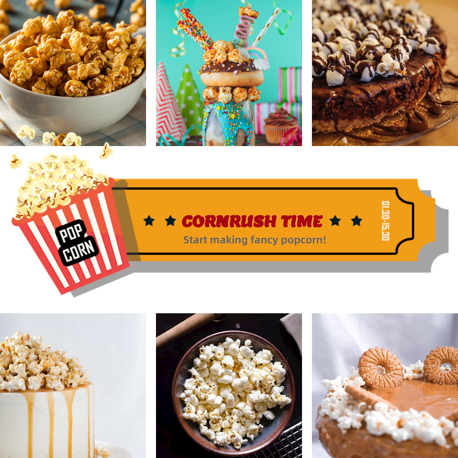 CORNRUSH Incluye accesorios espátulas medidoras bolsas y bandeja para servir