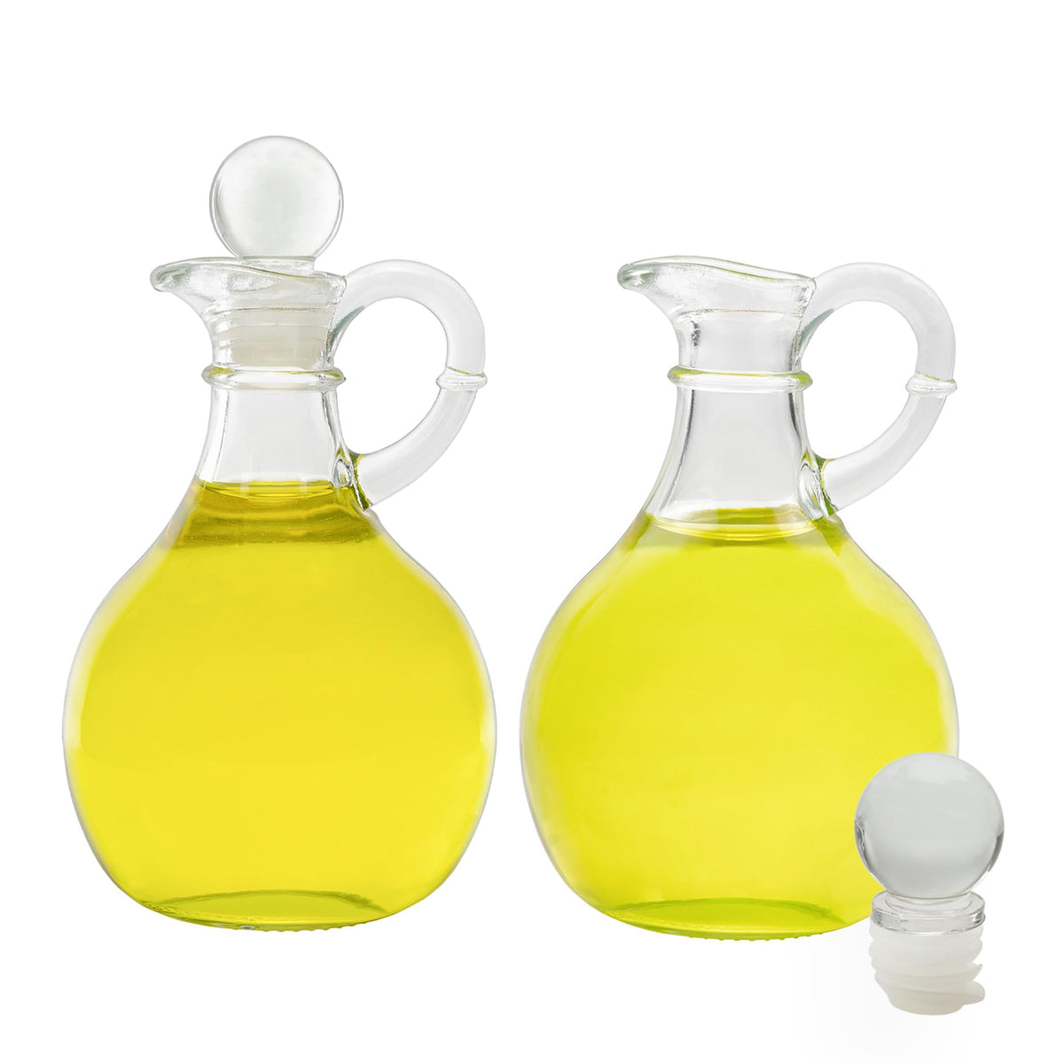 Cornucopia Brands botellitas aceite y vinagre claros para la mesa elegante