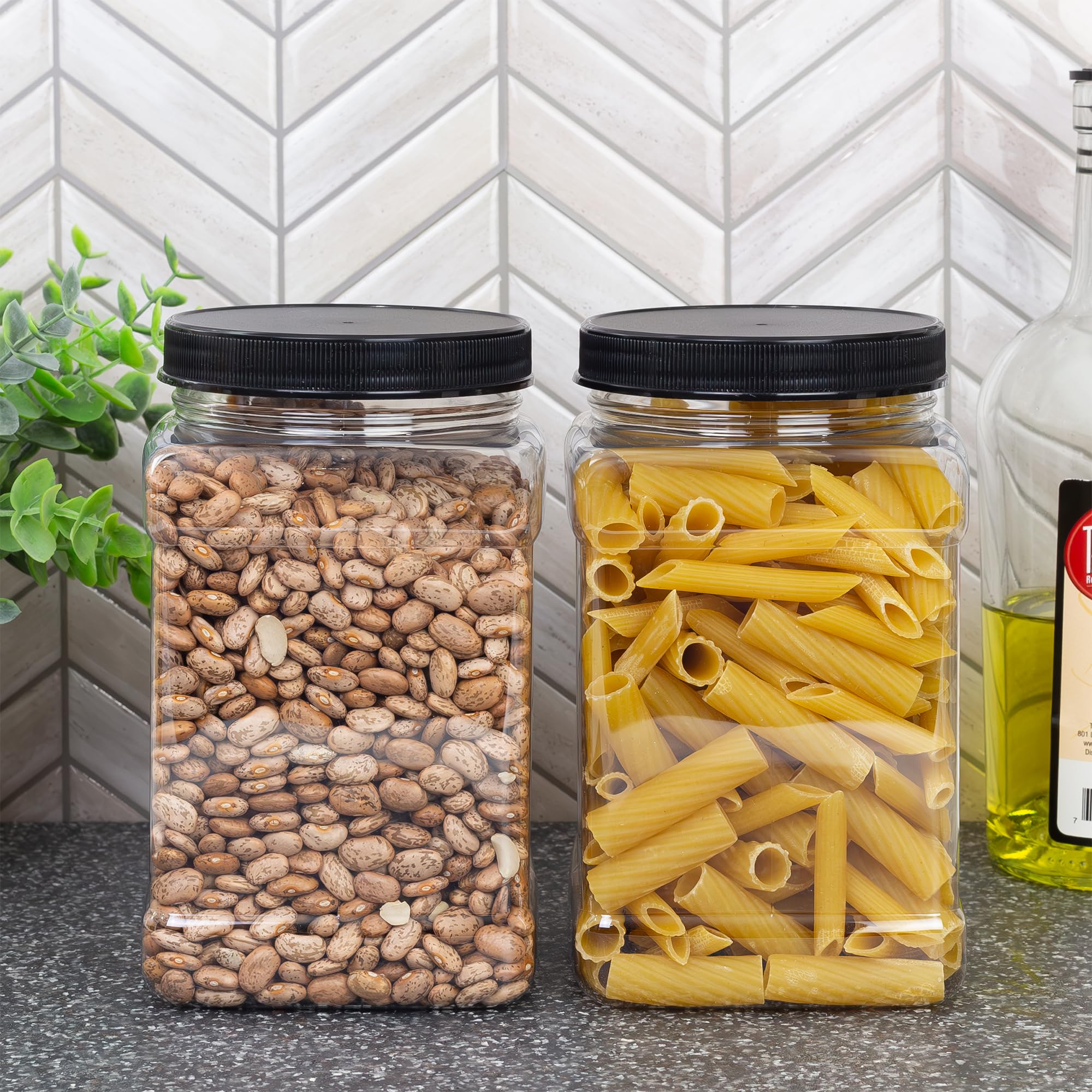 Cornucopia Brands tapas negras para jarras 6 tazas con cierre seguro.