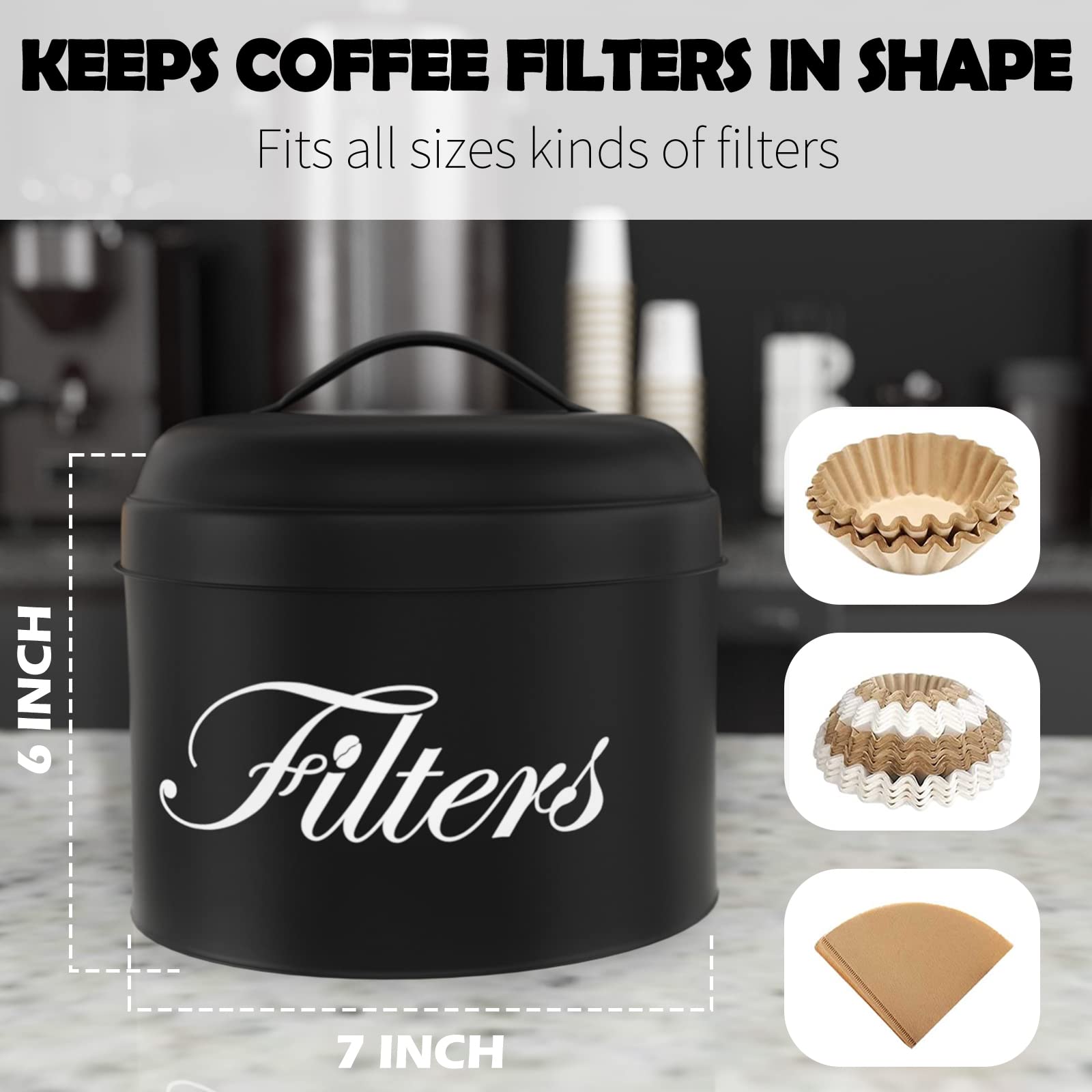 CORTNK contenedor de filtros de café anti polvo para mostrador limpio.