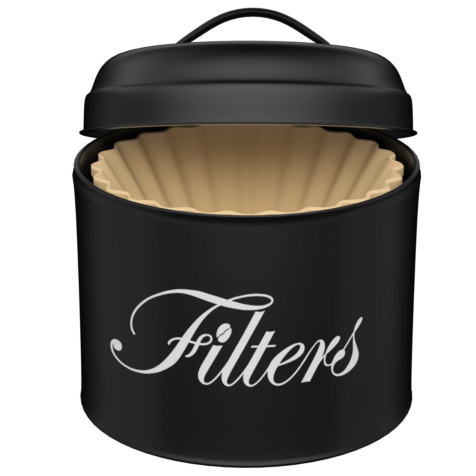 CORTNK portafiltros redondo con tapa para almacenar filtros de café.