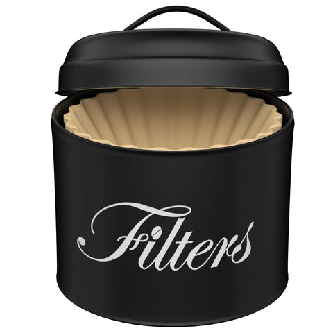 CORTNK portafiltros redondo con tapa para almacenar filtros de café.