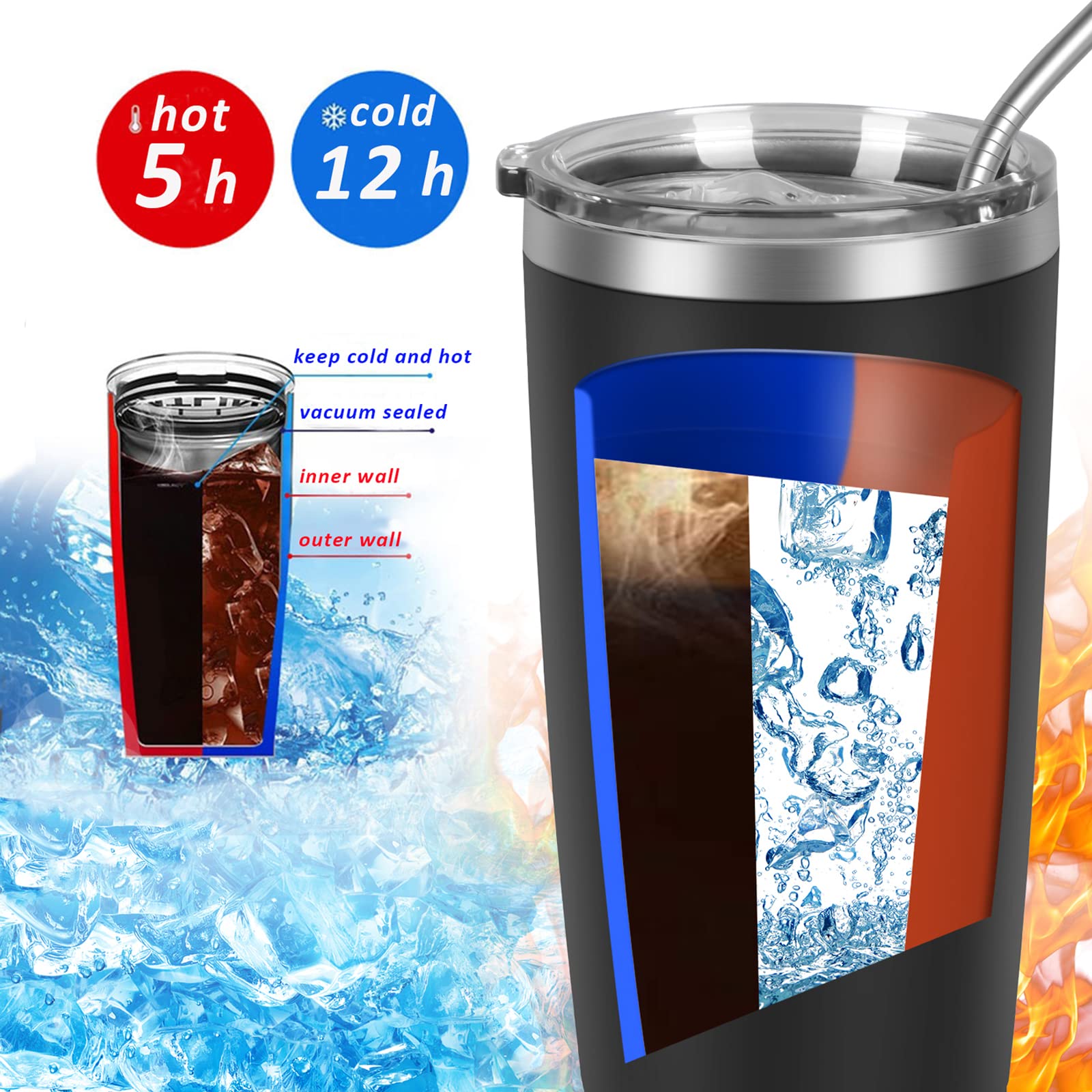 Cosictic vaso de acero inoxidable 304, resistente y duradero.
