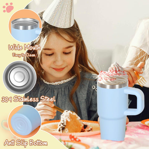 Cosictic vaso térmico de 14 onzas para niños en color azul cielo, diseño atractivo