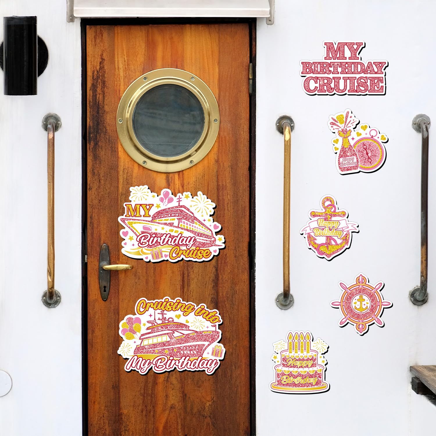 Cosmisun imán de puerta para crucero detalle rosado, fácil de colocar