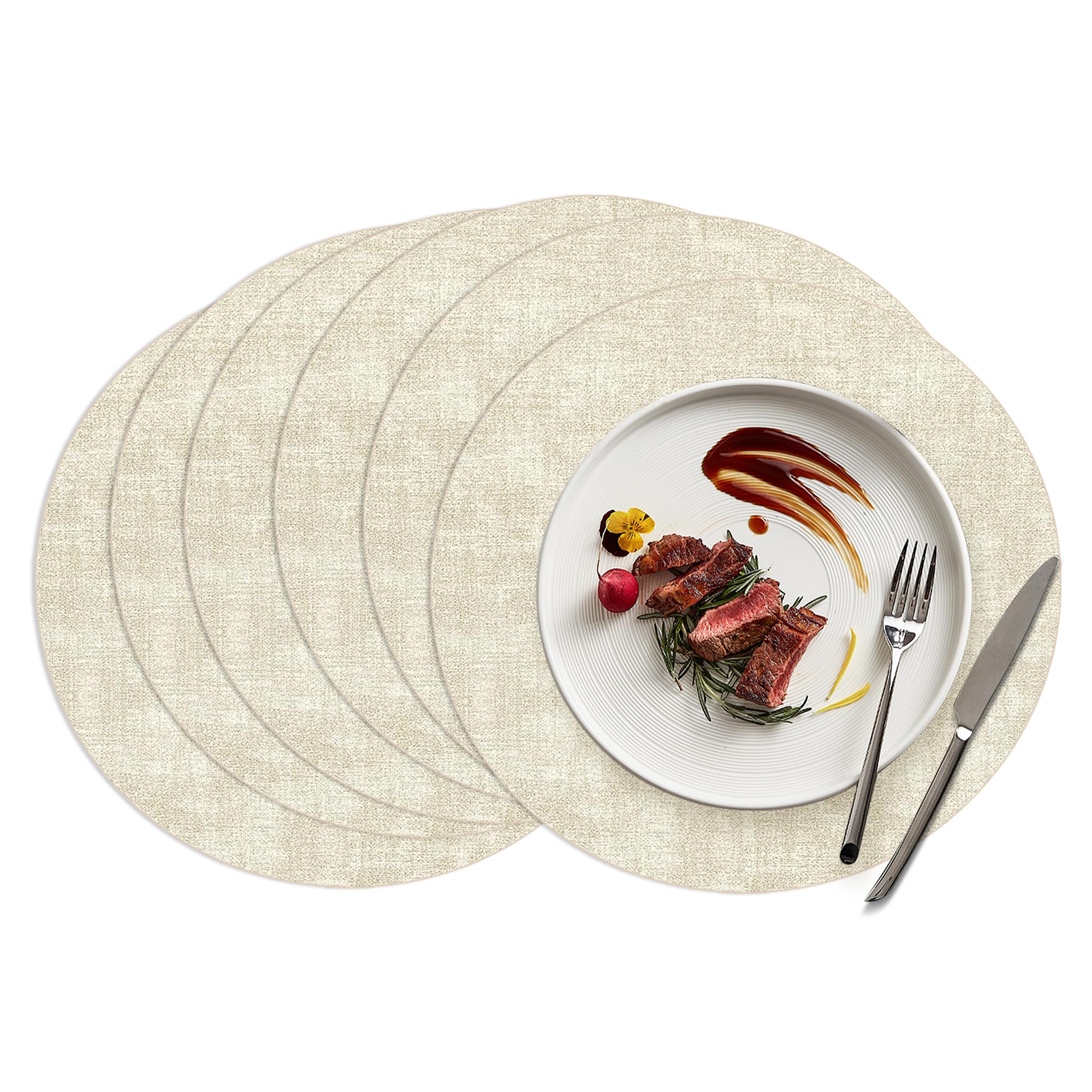 COSMOCASA mantel redondo de 15 pulgadas protege la mesa con estilo.