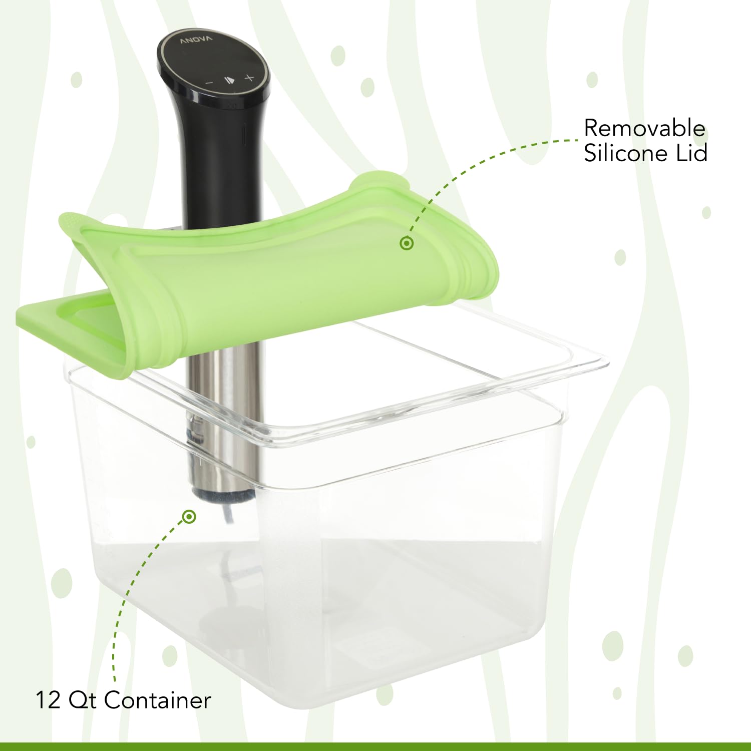 COSPARX contenedor sous vide 12 qt – dimensiones para almacenamiento eficiente