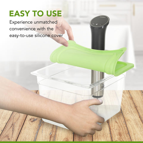 COSPARX contenedor sous vide 12 qt – tapa de silicona para sellado uniforme