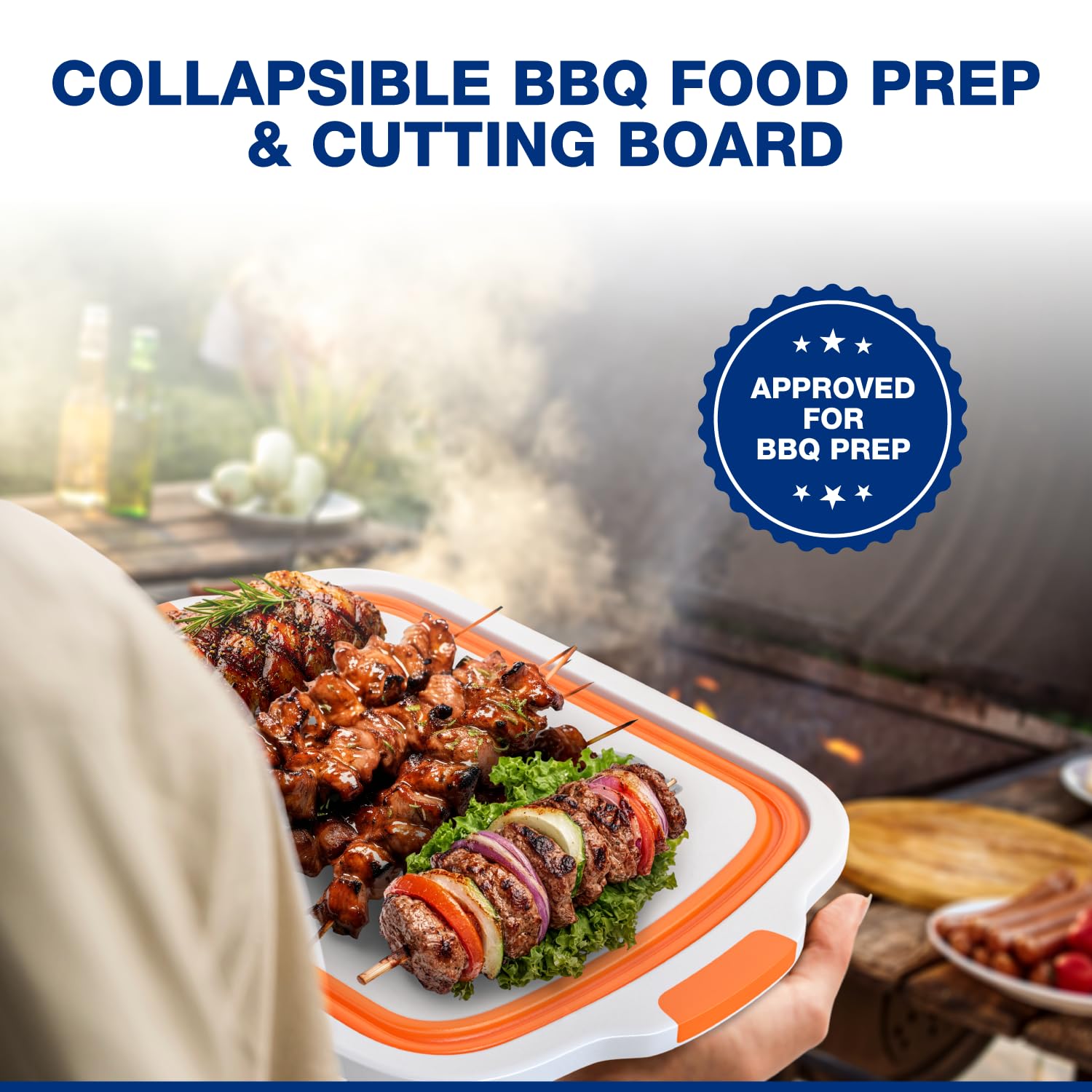 COSPARX tabla de cortar integrada para preparación rápida junto a la barbacoa.