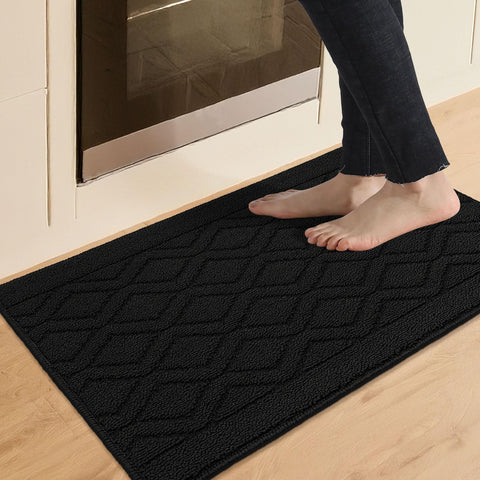 COSY HOMEER alfombra cocina 20x30 negra, antideslizante y absorbente para derrames.