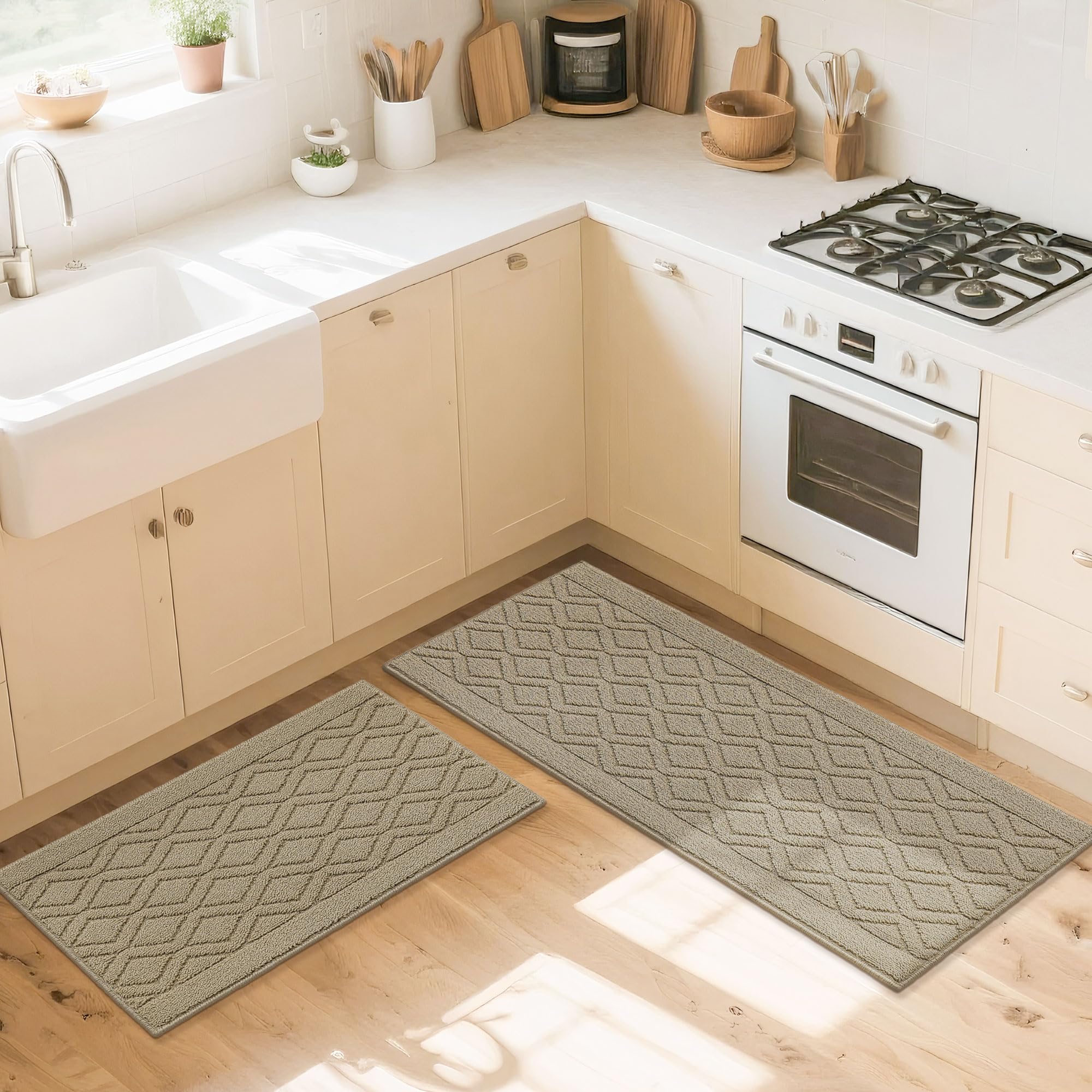 COSY HOMEER alfombras de cocina fáciles de limpiar con aspiradora o lavadora