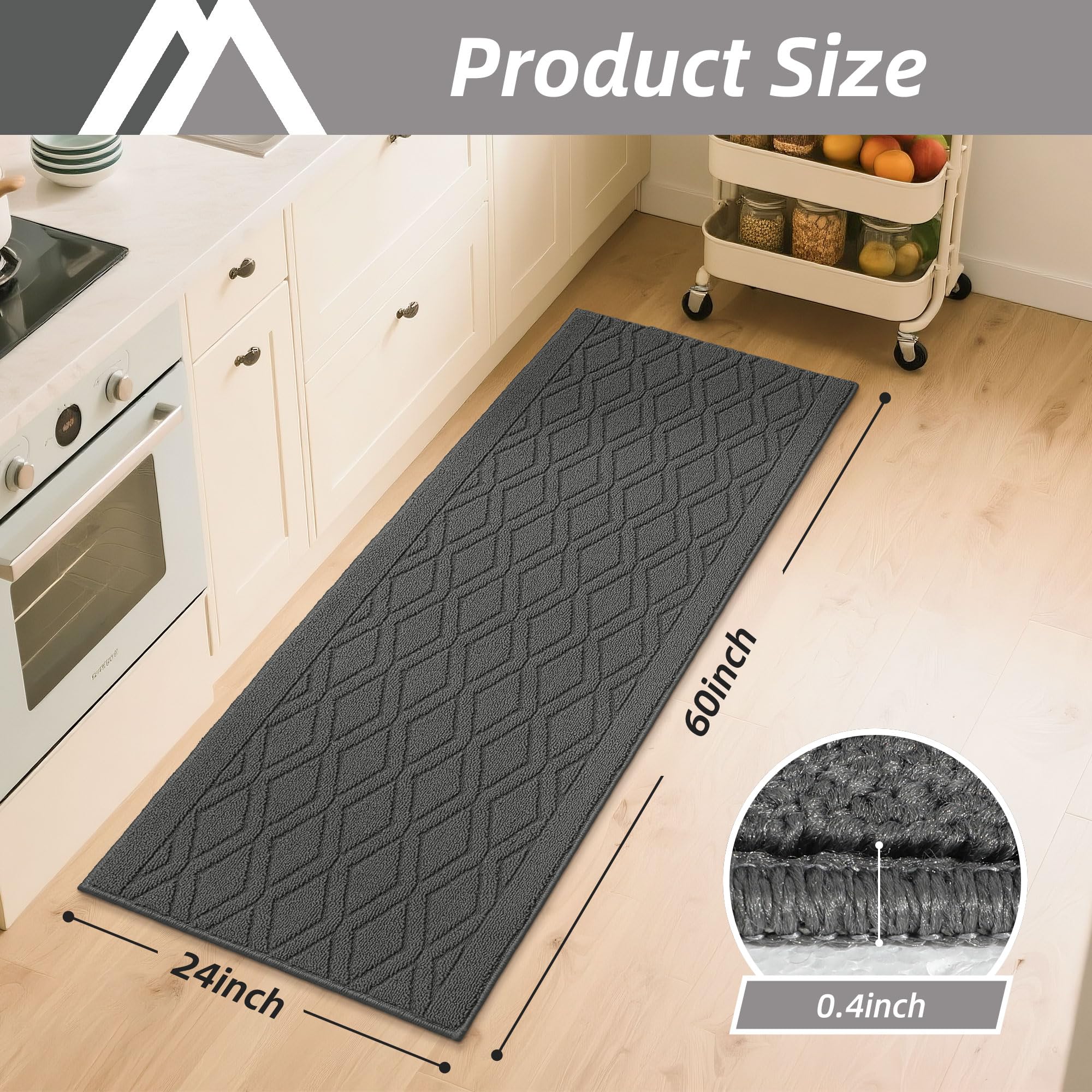 COSY HOMEER alfombra absorbente protege el suelo de manchas en la cocina.