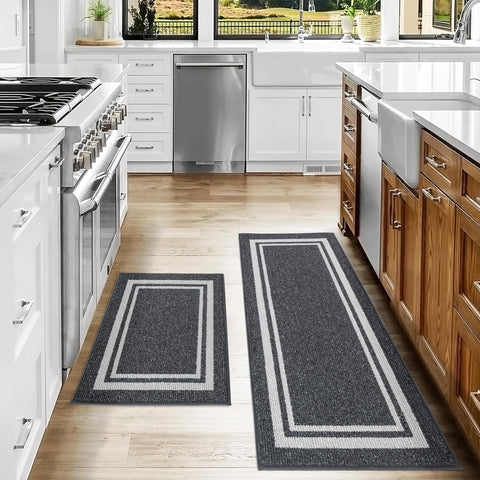 COSY HOMEER alfombra cocina diseño negro sobrio que decora sin esfuerzo.