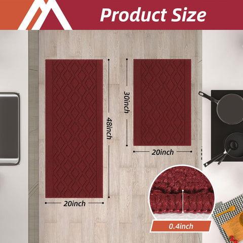 COSY HOMEER alfombra ligera para cocina rojo, fácil de colocar y mover.
