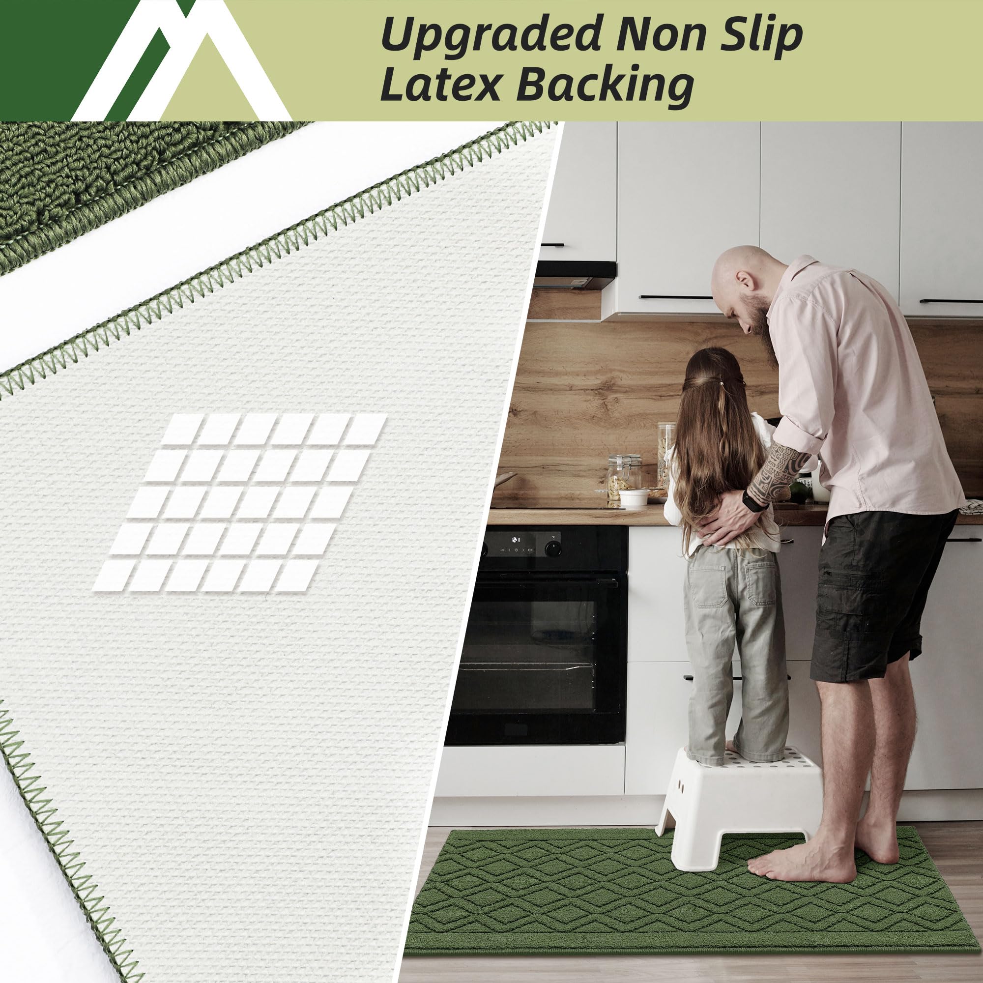 COSY HOMEER alfombra de cocina resistente a manchas 20x48 para uso diario.