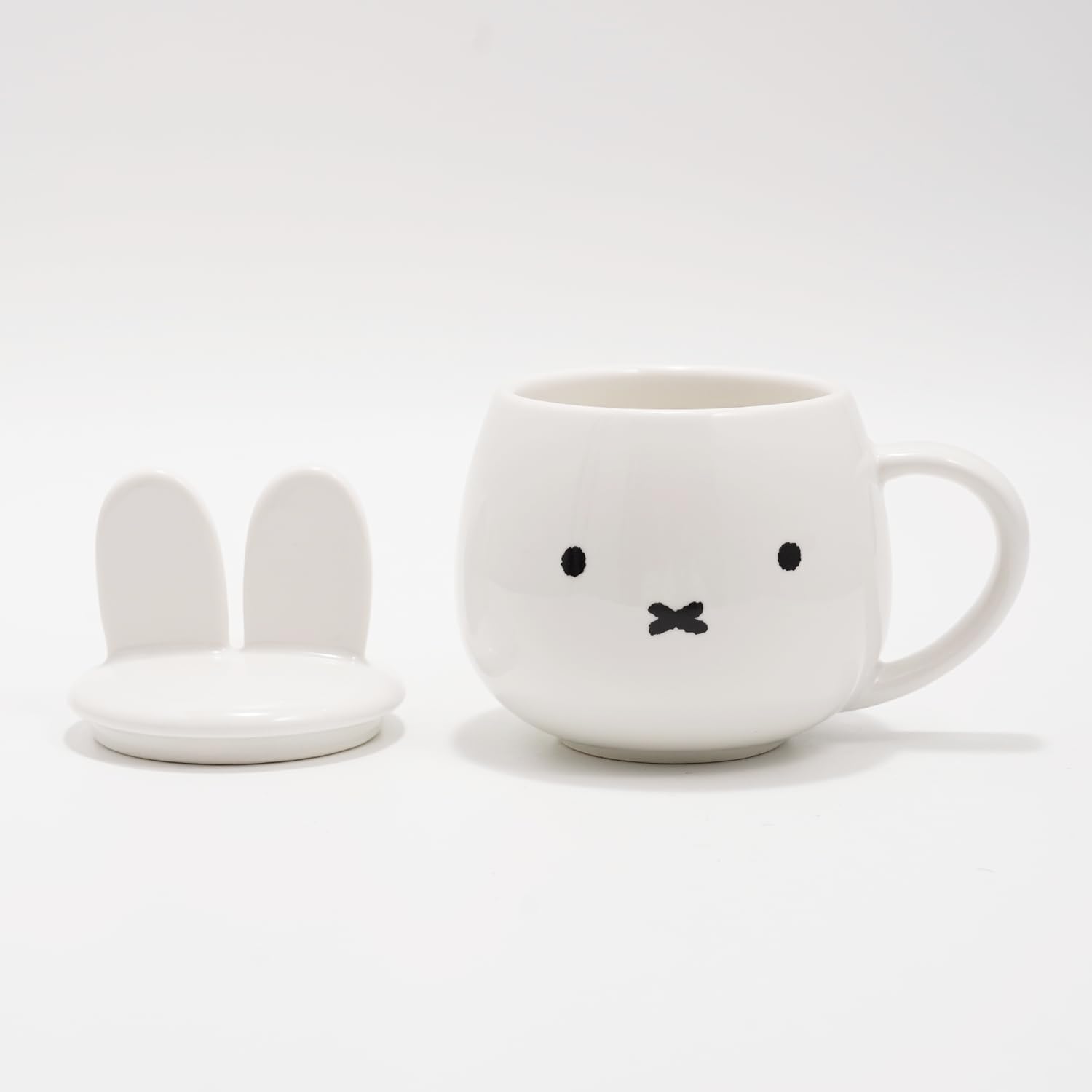 Taza cerámica COTONOHA con diseño conejo minimalista para escritorio elegante