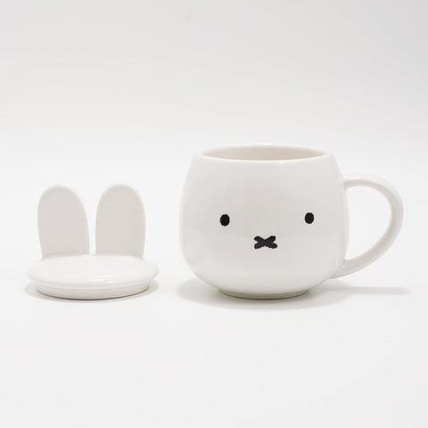 Taza cerámica COTONOHA con diseño conejo minimalista para escritorio elegante