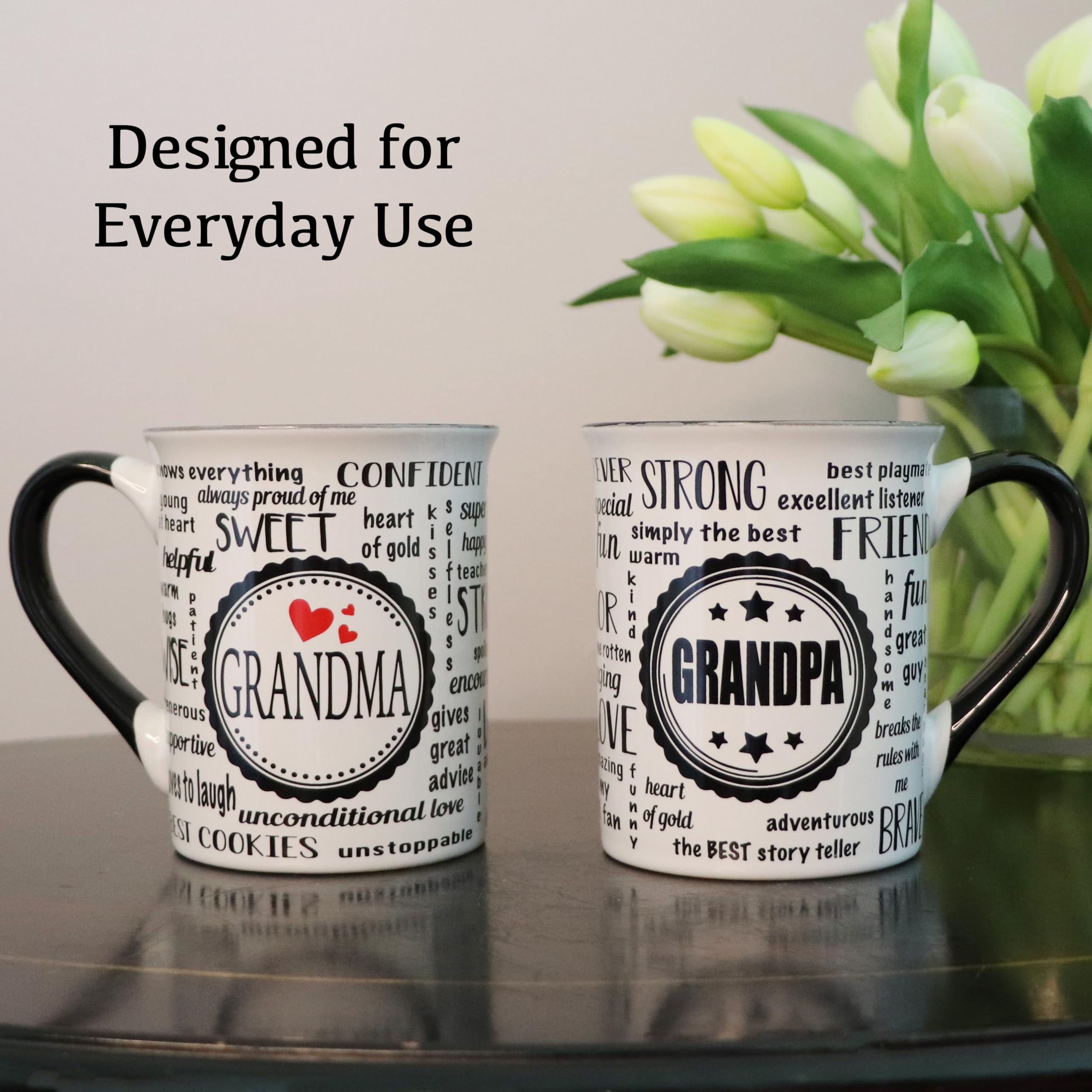 Tazas Cottage Creek con diseño dos caras, regalo perfecto para abuelos y abuelas.