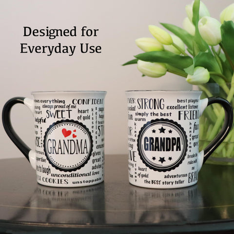 Tazas Cottage Creek con diseño dos caras, regalo perfecto para abuelos y abuelas.