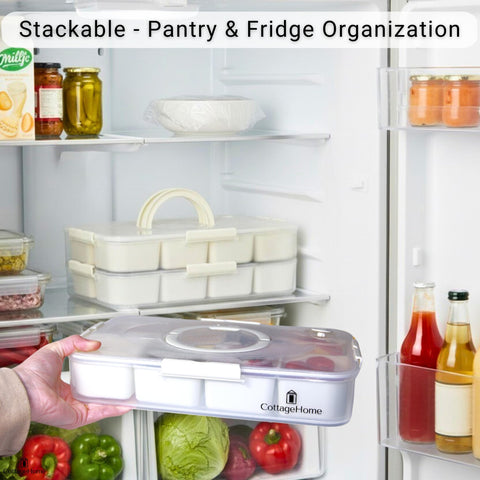 Diseño apilable de CottageHome para despensa y refrigerador.