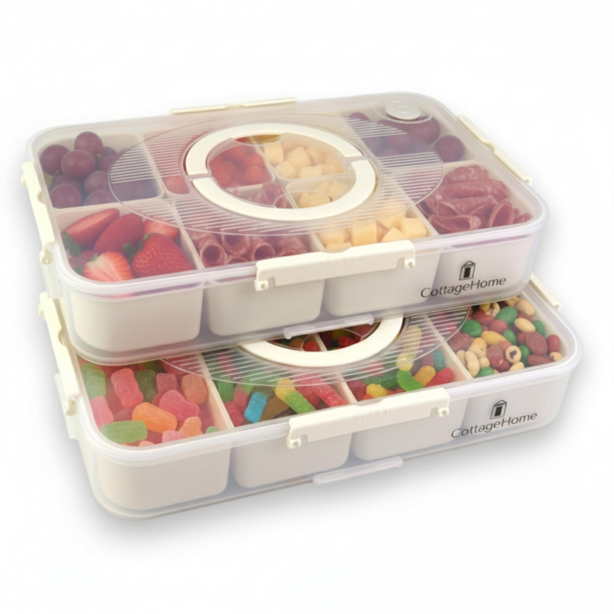 CottageHome Snackle Box con 8 secciones para snacks ordenados.