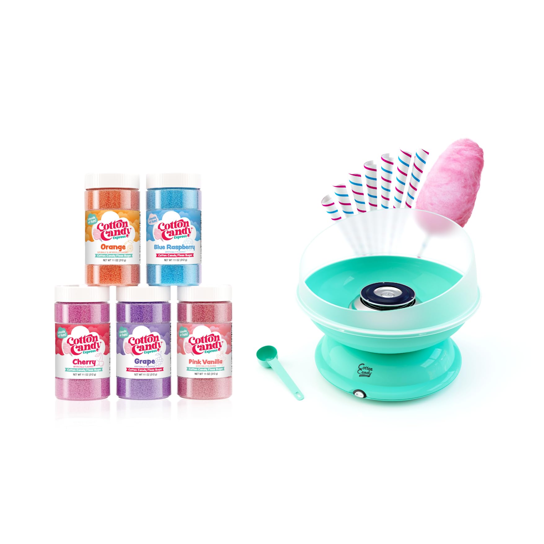 Cotton Candy Express BB1000-S, máquina de algodón de azúcar, fácil de usar en casa.