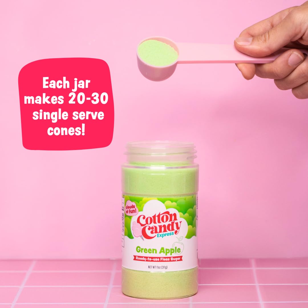 Cotton Candy Express CC1000-S: jarras de sabores 11 oz con colores vivos