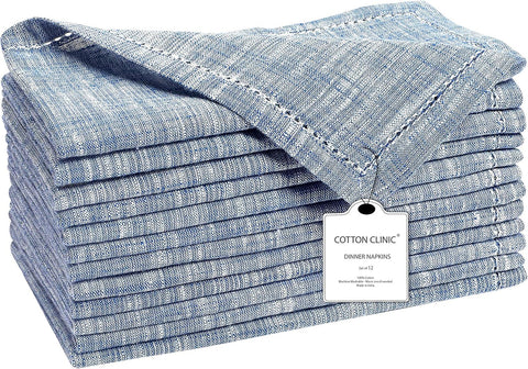 Cotton Clinic, servilletas 18x18 azul marino, suaves y duraderas para cada mesa