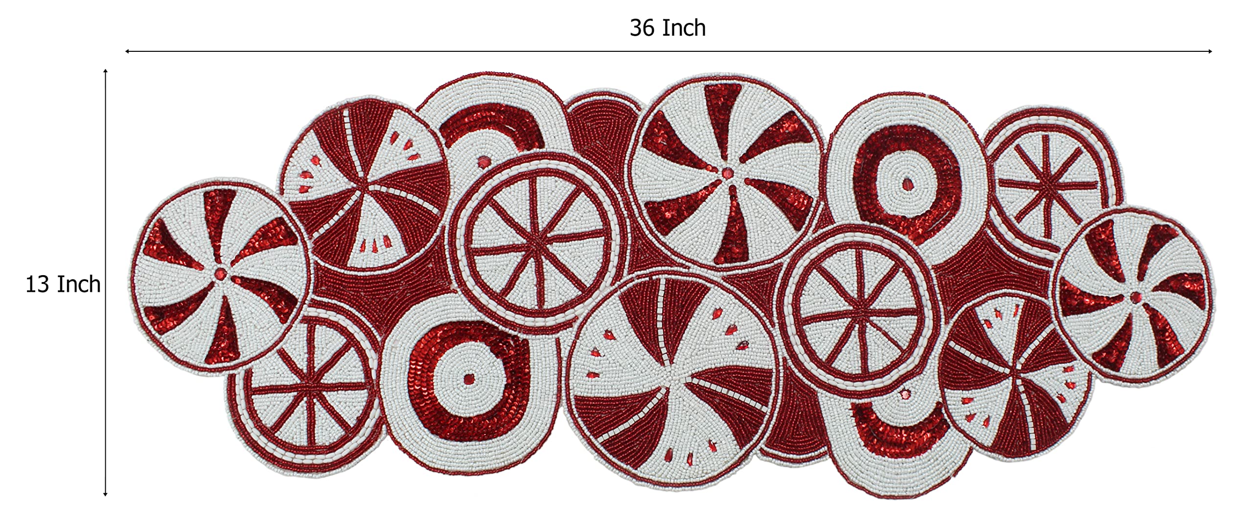 Detalle de cuentas rojas y blancas de COTTON CRAFT para acento festivo.