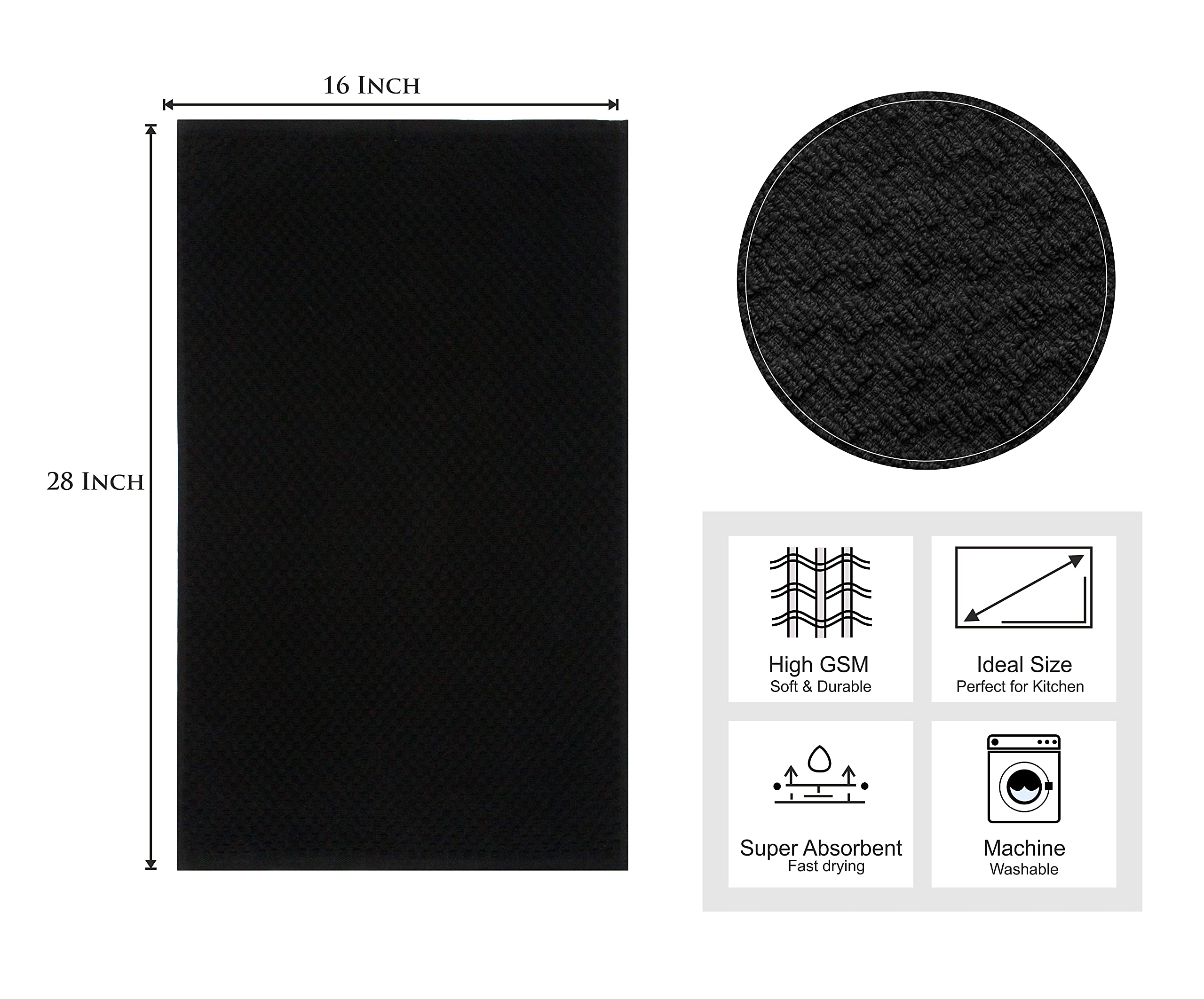 Toallas Cotton Craft Euro Café con tejido waffle, alta absorción para secar utensilios
