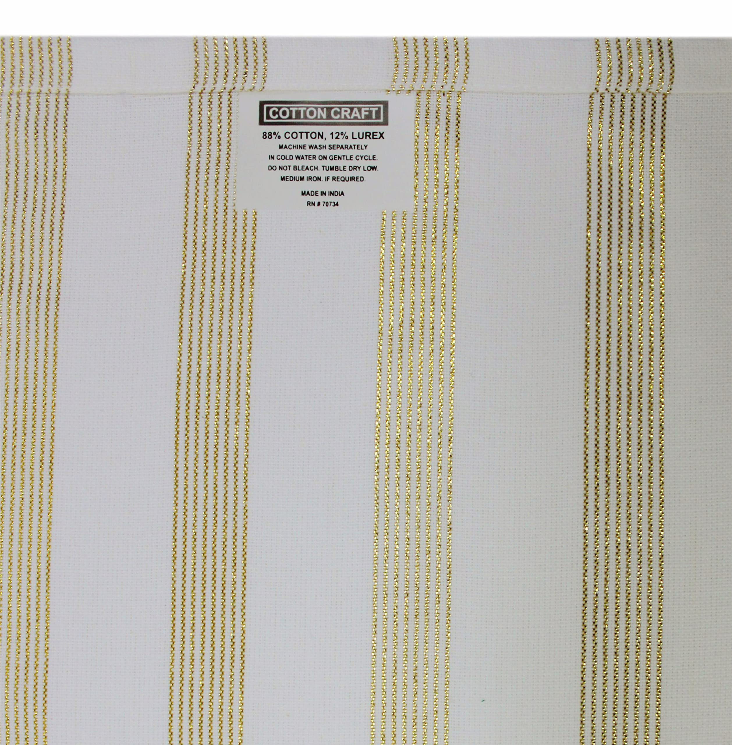 Cotton Craft servilletas con guía de cuidado fácil para lavado suave.
