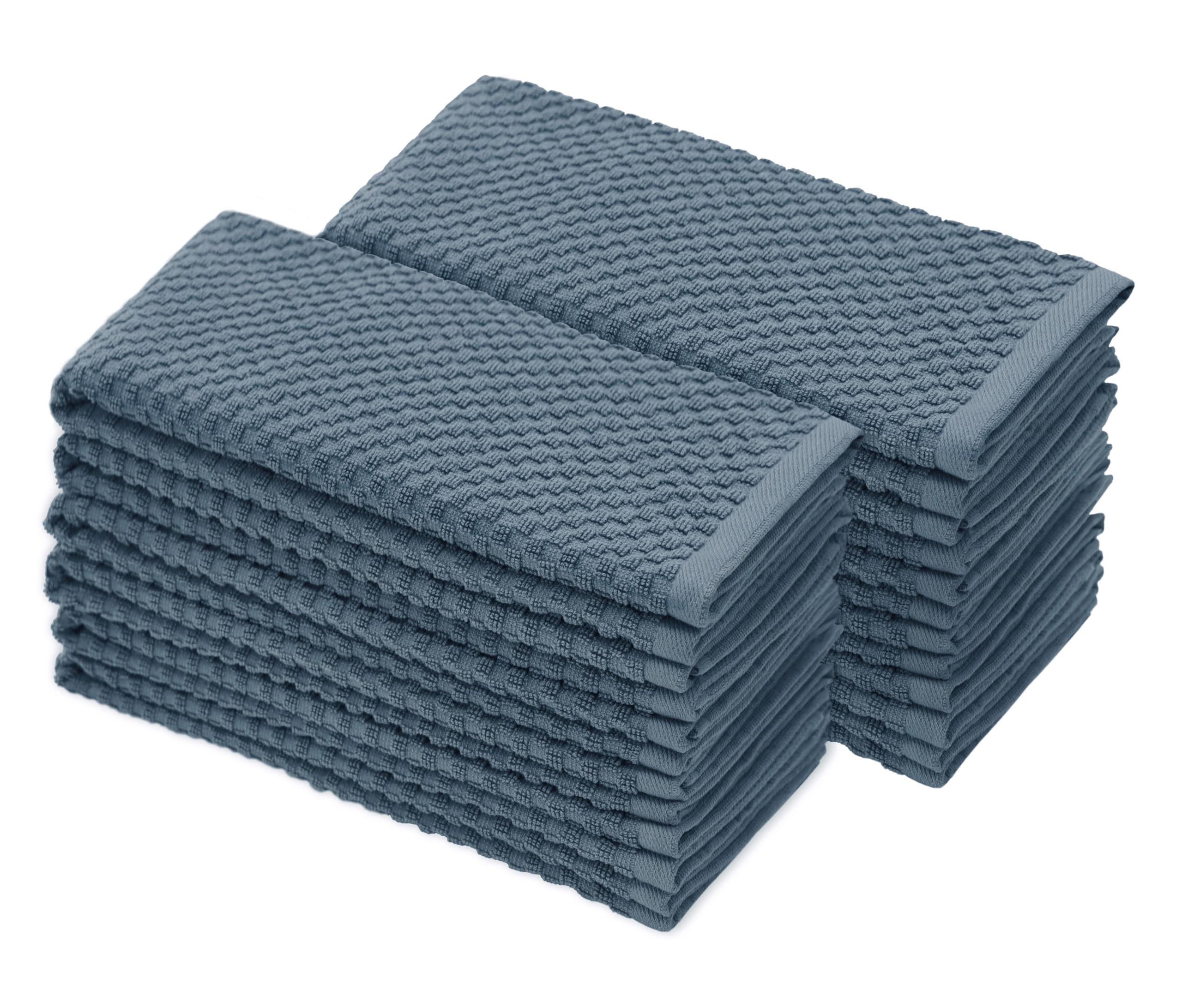 COTTON CRAFT: toalla de cocina waffle azul con absorción rápida.