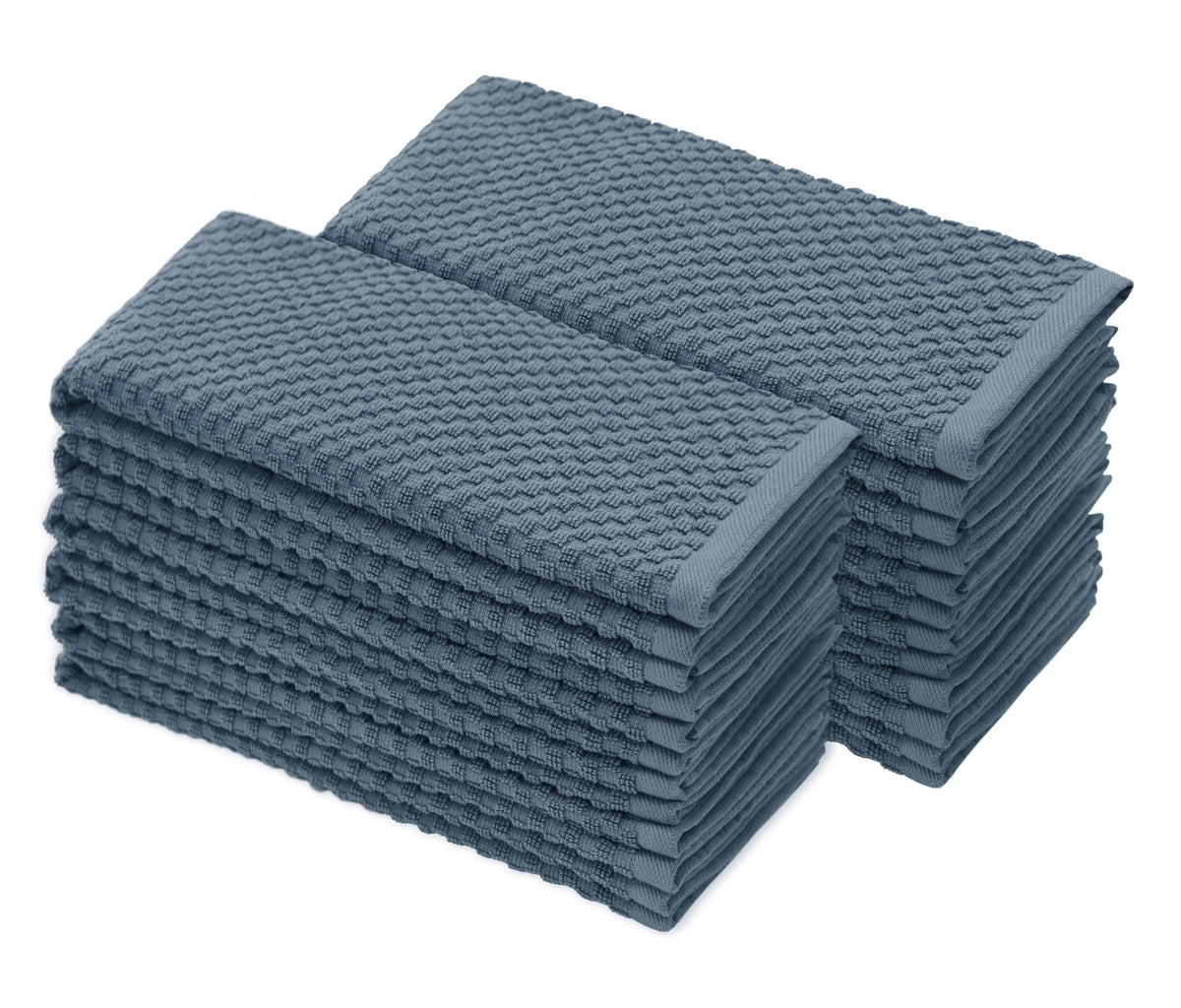 COTTON CRAFT: toalla de cocina waffle azul con absorción rápida.