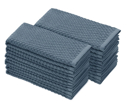 COTTON CRAFT: toalla de cocina waffle azul con absorción rápida.