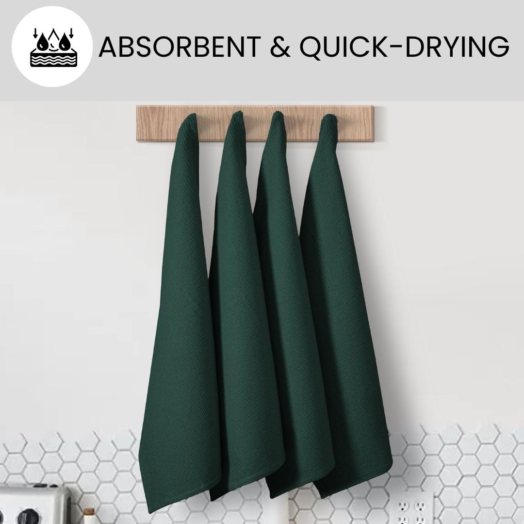 CottonCove: toallas de cocina de 320 GSM en verde para mayor durabilidad.