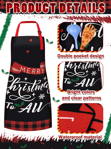 Delantal Cotwinter Navidad con ajuste de cuello y cintura para mayor comodidad.