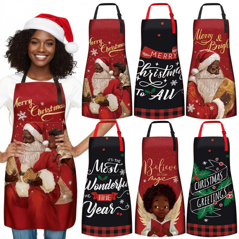 Delantal Cotwinter Navidad con bolsillos para utensilios al alcance de la mano.